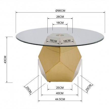 Coffee Table Ricchezza Ø90cm gold Kare Design