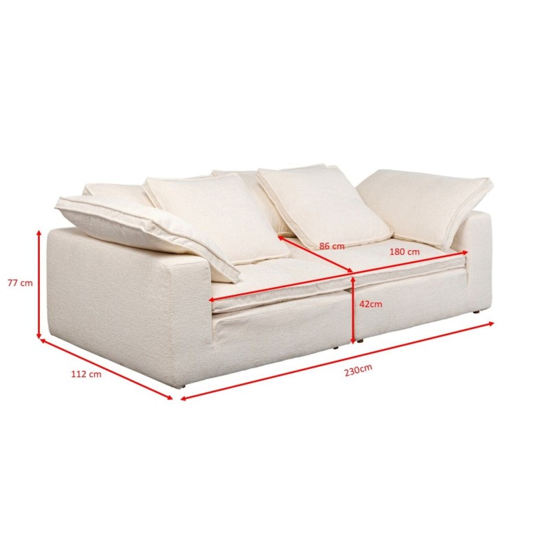 3-seater cream sofa with cushions - Carole - Kare Design