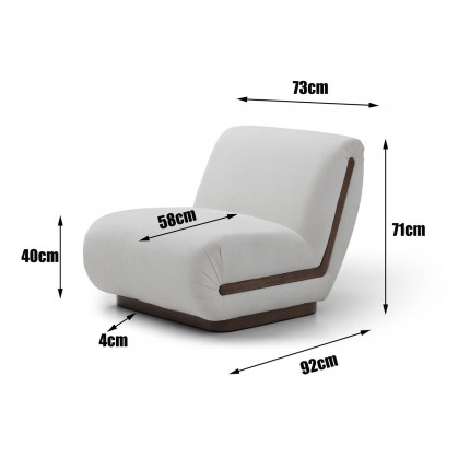 Fauteuil Hilda creme Kare Design