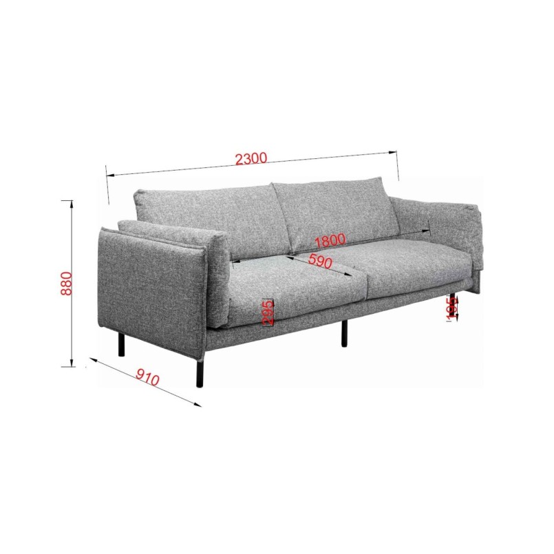 Grijze tweezitsbank - Pola - Kare Design