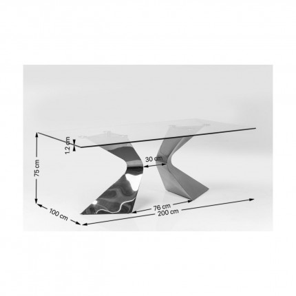 Eettafel Gloria 200x100cm beige keramiek wit Kare Design
