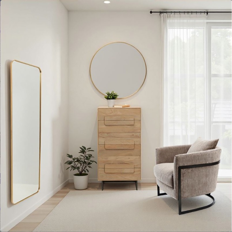 Wall Mirror Simply Ø90cm brass Kare Design