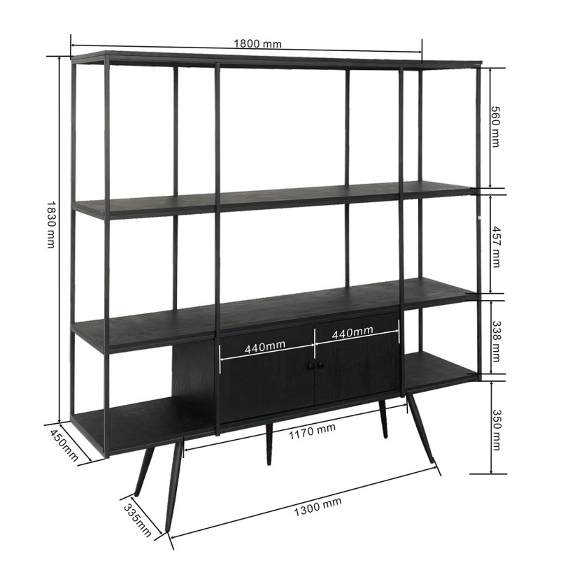 Zwart plankje van hout en staal - Cosy Sixties - Kare Design