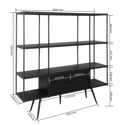 Bookshelf Cosy Sixties nature 183x180cm Kare Design