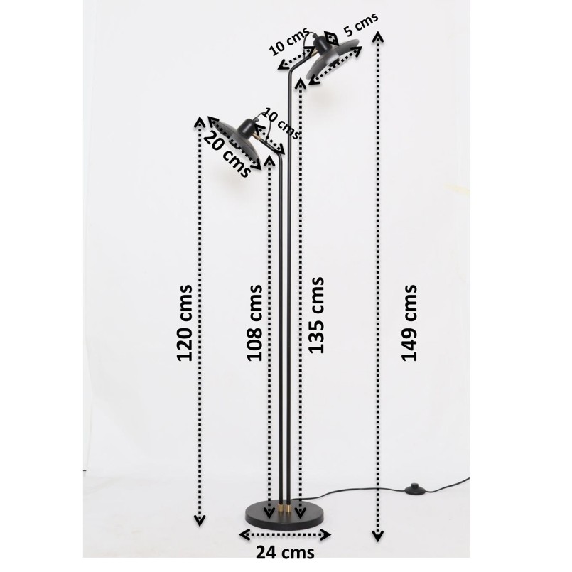 Zwarte industriële vloerlamp - Luidspreker - Kare Design