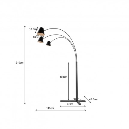 Floor Lamp Cappellino black Kare Design