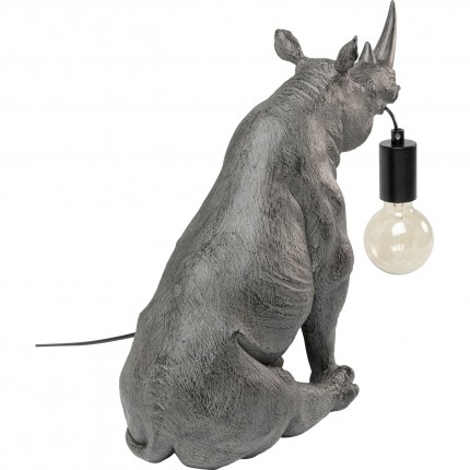 Tafellamp grijze zittende neushoorn Kare Design