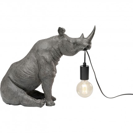 Tafellamp grijze zittende neushoorn Kare Design