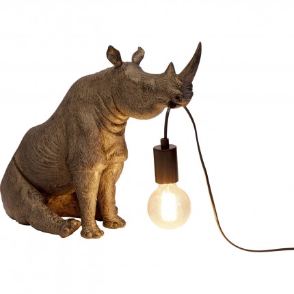 Tafellamp grijze zittende neushoorn Kare Design