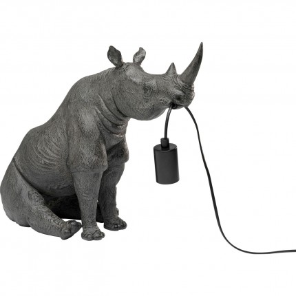 Tafellamp grijze zittende neushoorn Kare Design