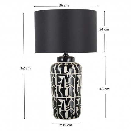 Tafellamp Artistico zwart en wit Kare Design