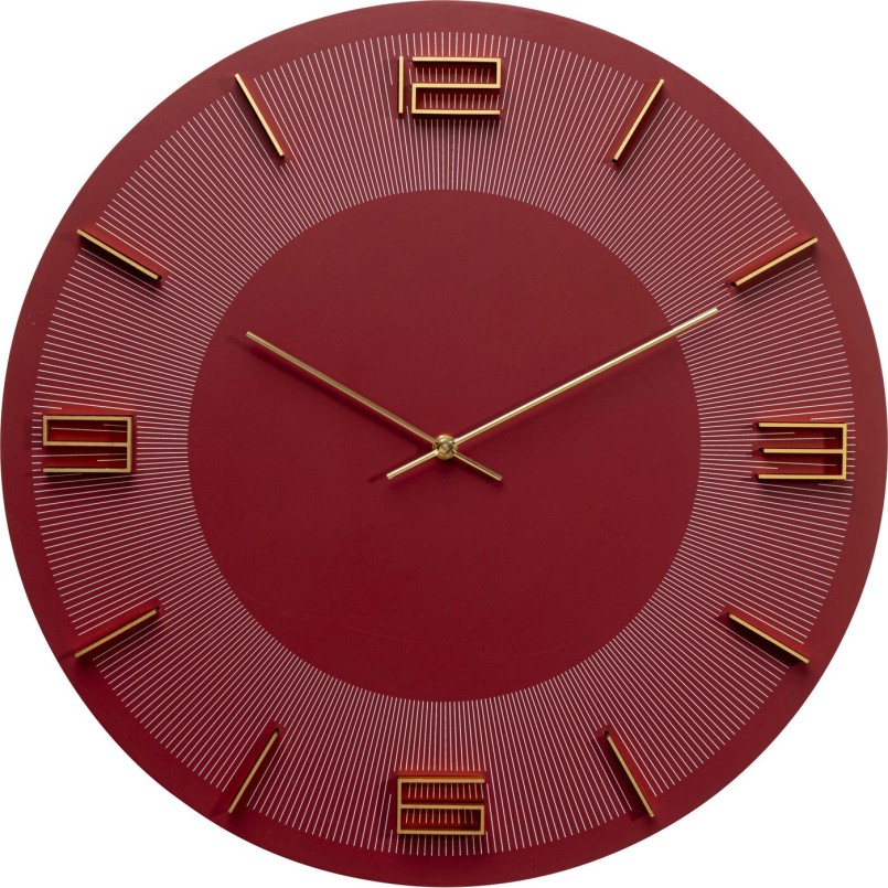 Horloge mural Leonardo rouge/or Ø49cm