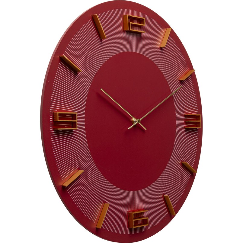 Horloge mural Leonardo rouge/or Ø49cm