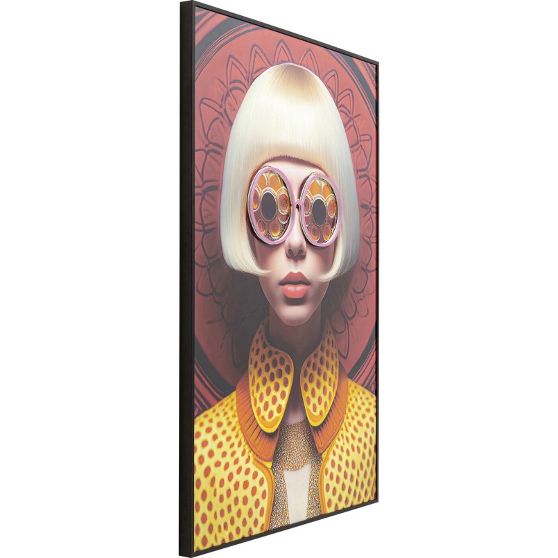 Tableau encadré LED Fancy Blonde Lady 75x55cm
