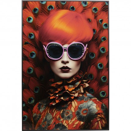 Framed Picture LED Fancy red hair 55x75cm Kare Design