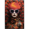 Tableau encadré LED Fancy rouge Lady 75x55cm