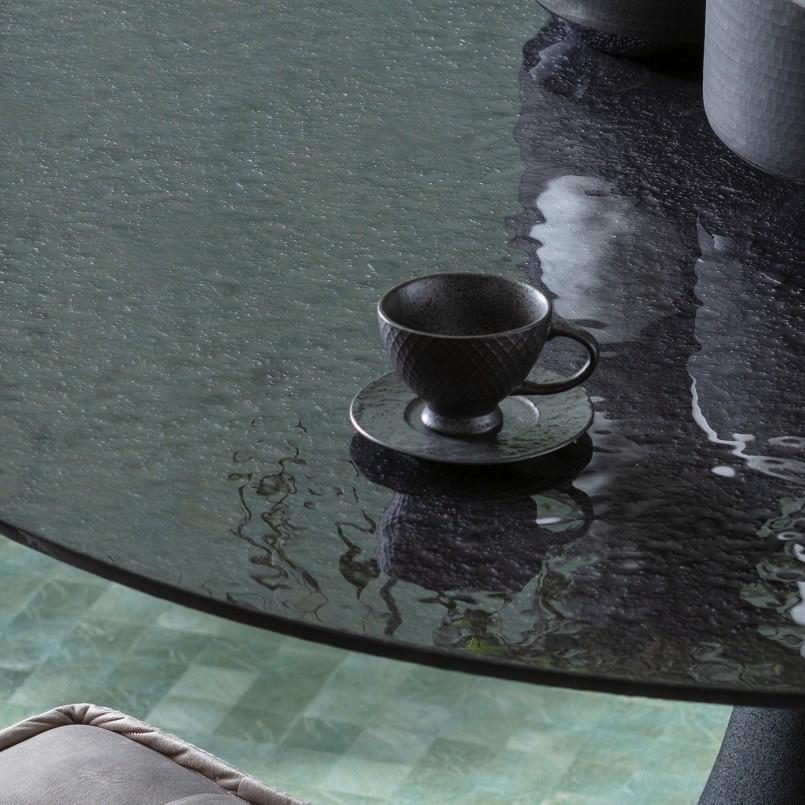 Grey ceramic coffee cup and saucer - Diva - Kare Design
