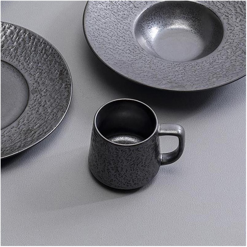 Black stoneware mugs - Cosmos - Kare Design