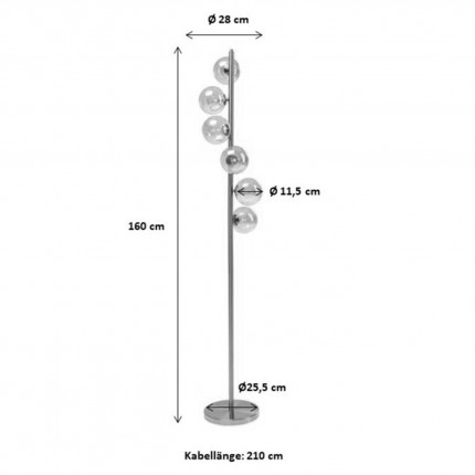 Vloerlamp Scala Balls 160cm zwart en wit Kare Design