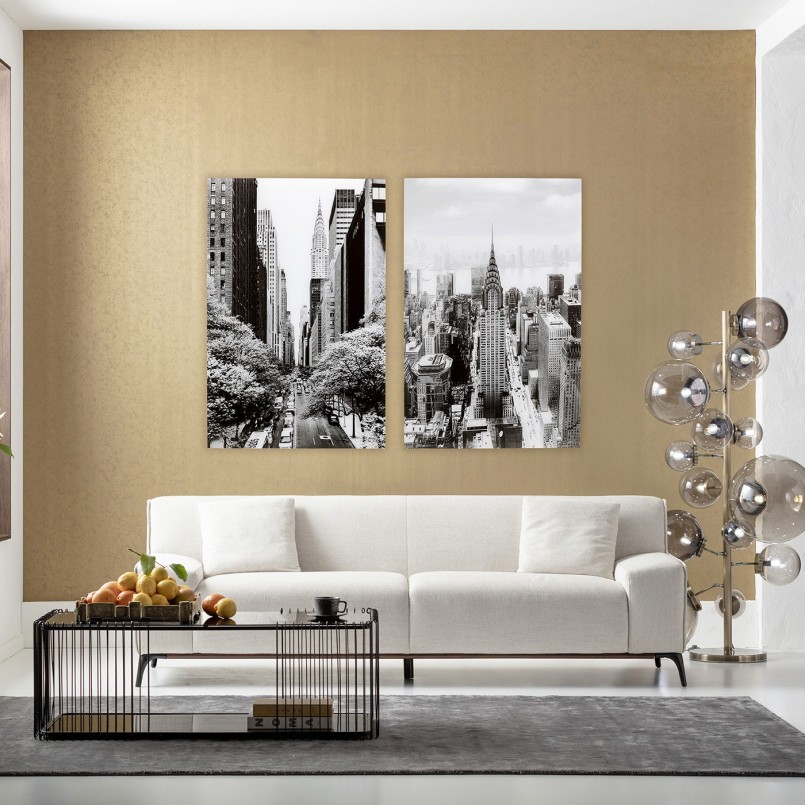 Coffee table in black steel and glass - Wire Double - Kare Design