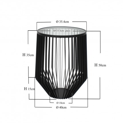Bijzettafel Corinne Ø40cm zwart Kare Design