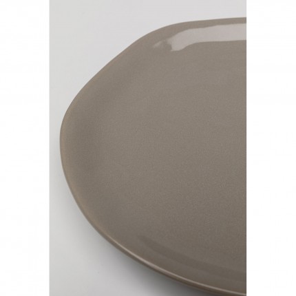 Plate Organic Ø20cm taupe (4/Set) Kare Design