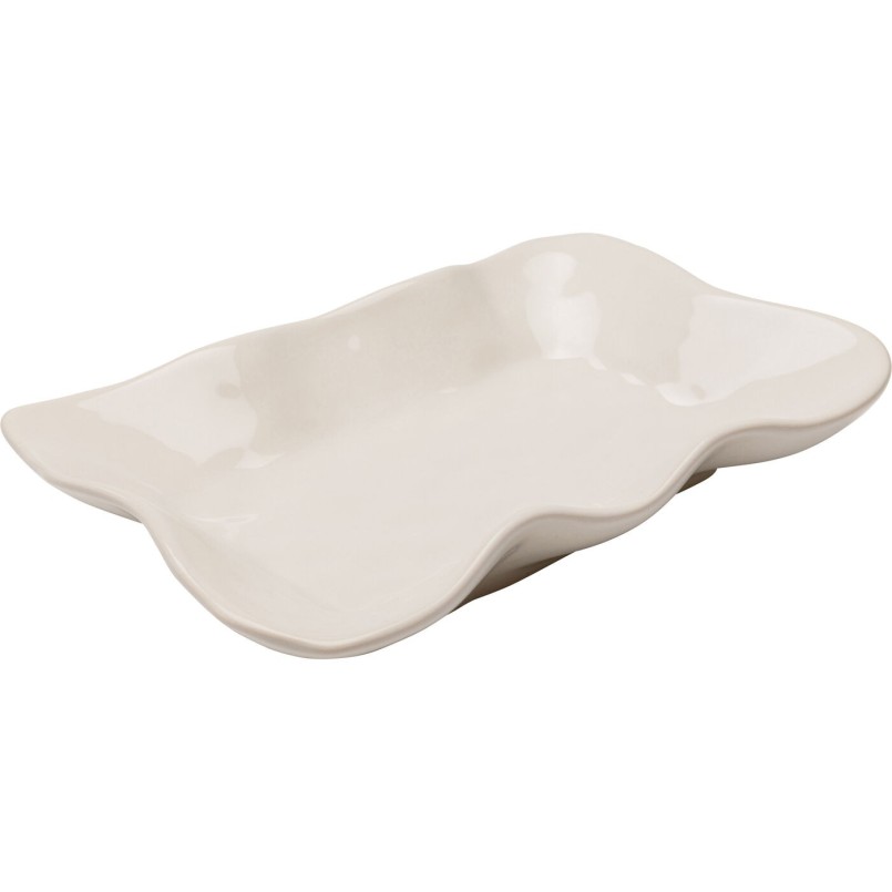 Serving Plate Organic cream Kare Design