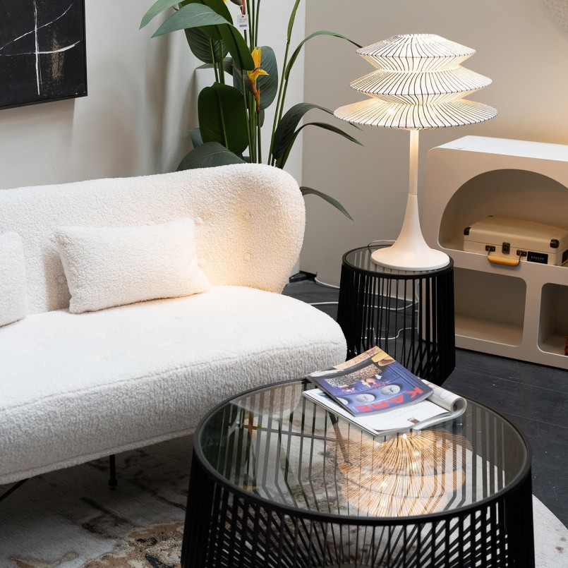 Salontafel van glas en zwart staal - Corinne - Kare Design