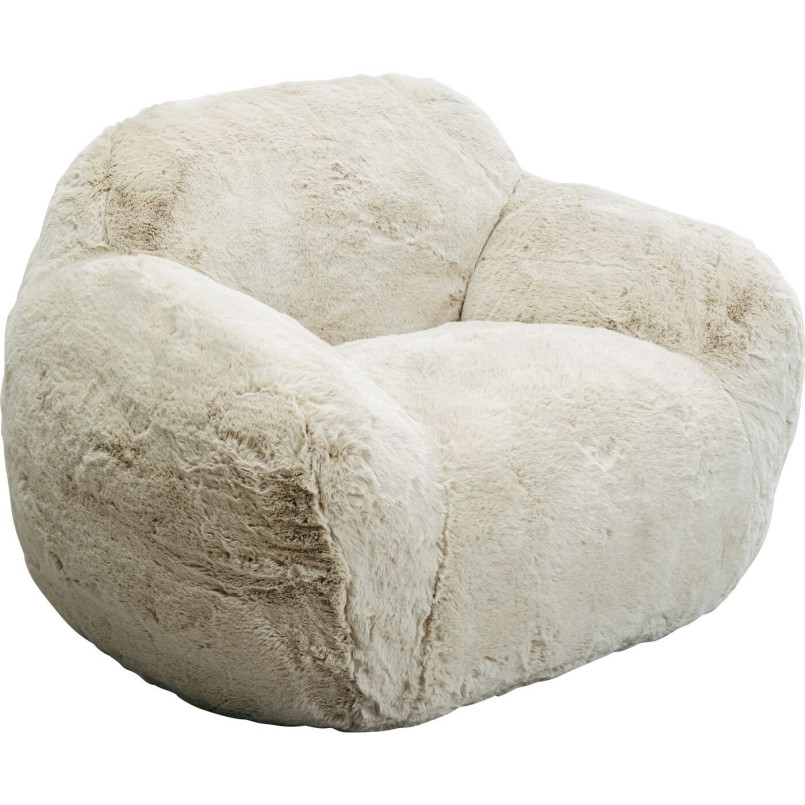 Fauteuil in crème imitatiebont - Mika - Kare Design