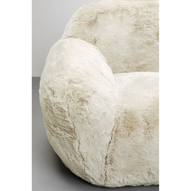 Cream faux fur armchair - Mika - Kare Design