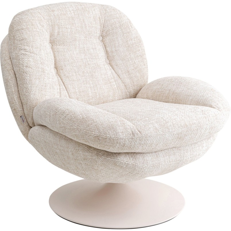 Beige Swivel Armchair - Cosy - Kare Design