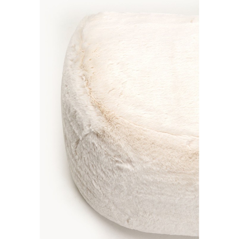 Cream shag footrest - Mika - Kare Design