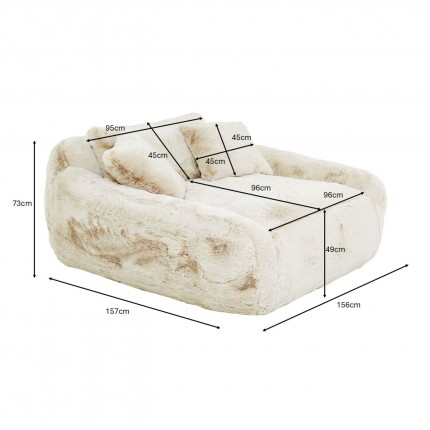 Loveseat Mika 2-Seater cream Kare Design