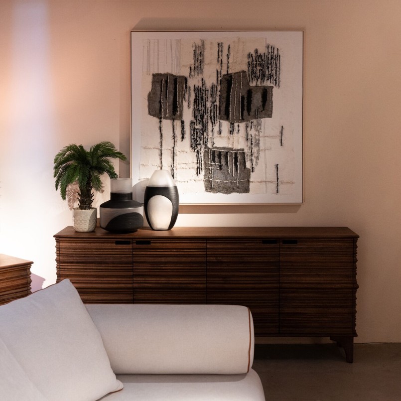 Zwart-witte glazen vaas - Shadow - Kare Design