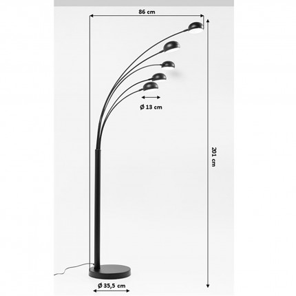 Vloerlamp Five Fingers 201cm beige Kare Design