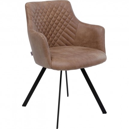Draaistoel met armleuningen Coco bruin Kare Design