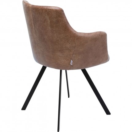 Draaistoel met armleuningen Coco bruin Kare Design