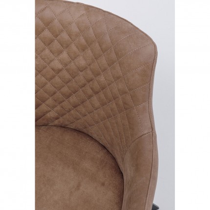 Swivel chair with armrests Coco brown Kare Design