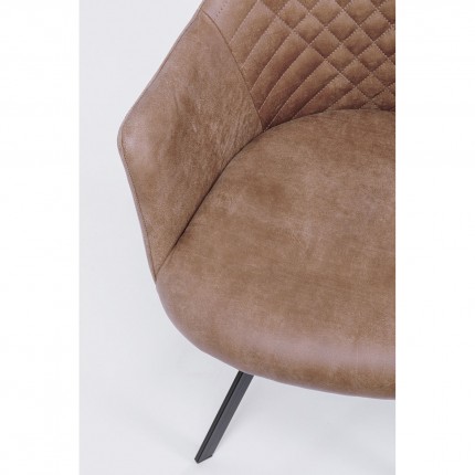 Swivel chair with armrests Coco brown Kare Design
