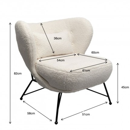 Fauteuil Jacky Teddy wit Kare Design