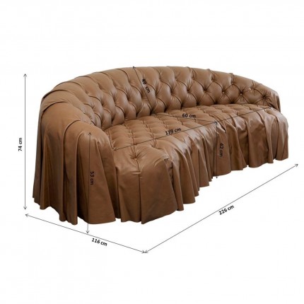 Sofa Drapes 3-Zits bruin Kare Design