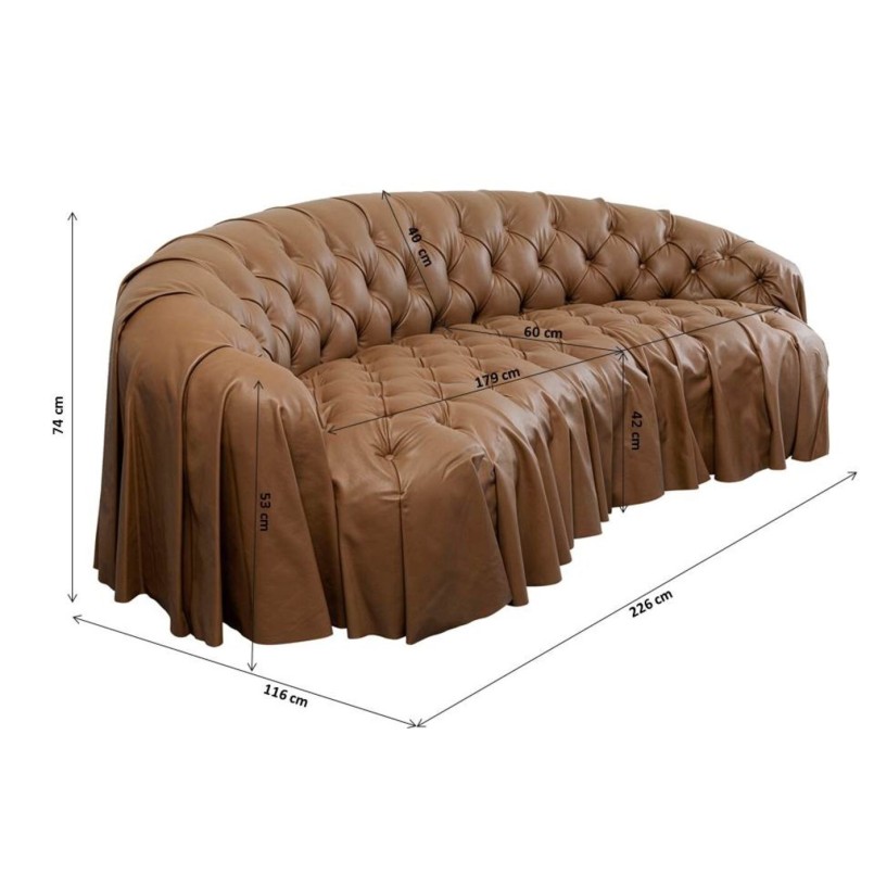 Vintage upholstered leather sofa - Drapes - Kare Design