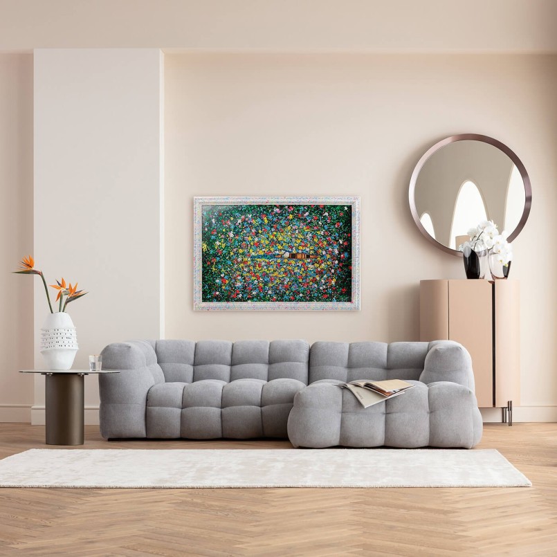 Framed Picture floating flower market 150x100cm Kare Design