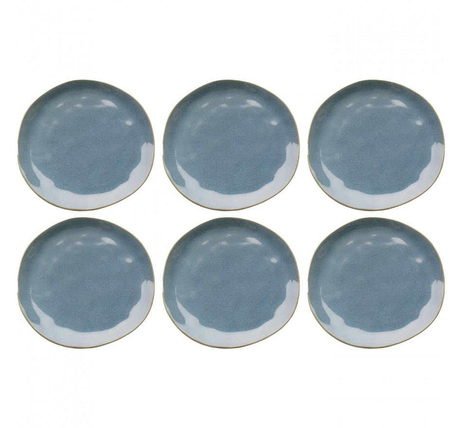 Borden Organic Ø20cm blauw (6/Set) Kare Design Borden Organic Ø20cm blauw (6/Set) Kare Design