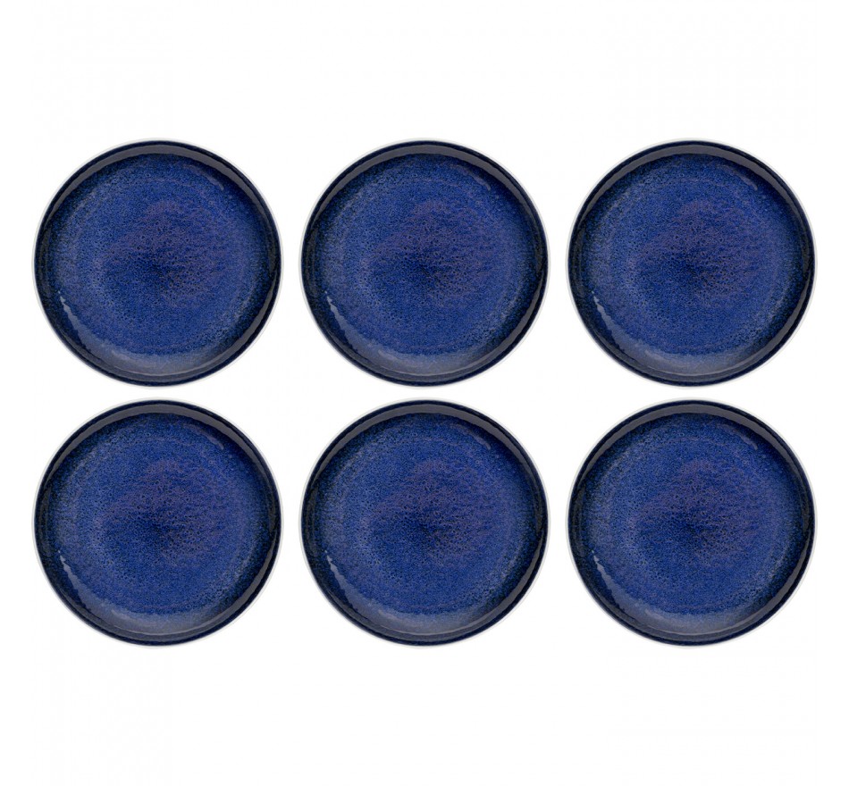 Borden Partito blauw Ø22cm (6/set) Kare Design Borden Partito blauw Ø22cm (6/set) Kare Design