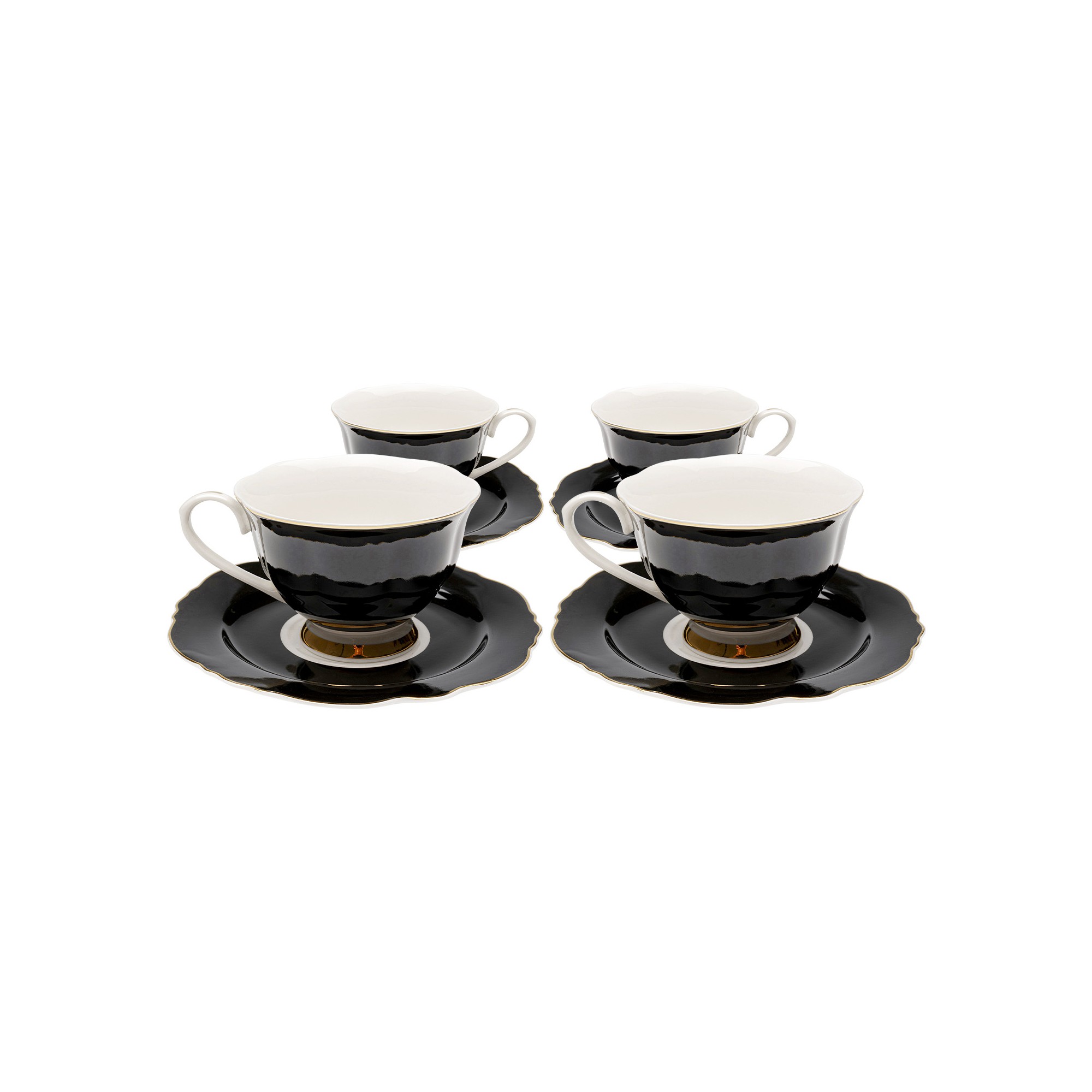 Koffiekoppen Harlequin zwart (4/set) Kare Design