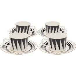 Coffee Cup Harlequin black and white (4/set) Kare Design