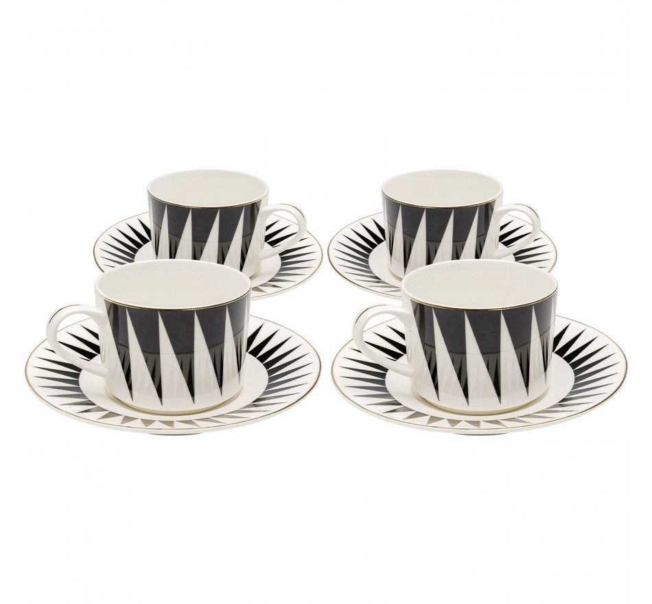 Koffiekoppen Harlequin zwart en wit (4/set) Kare Design Koffiekoppen Harlequin zwart en wit (4/set) Kare Design