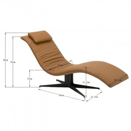 Ligstoel Bonnie bruin Kare Design