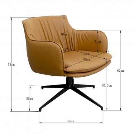 Draaifauteuil Bonnie bruin Kare Design